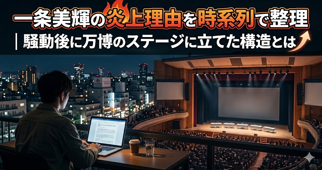 一条美輝の炎上理由を時系列で整理｜騒動後に万博のステージに立てた構造とは